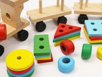Learn Shapes & Colors for Children with Wooden Train Toy